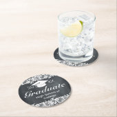 Afstuderen van Blackboard & White Pet Pet Ronde Kartonnen Onderzetter (Insitu)