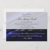 Afstuderen van blauwe zijde Uitnodiging/Aankondigi Kaart (Voorkant)