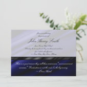 Afstuderen van blauwe zijde Uitnodiging/Aankondigi Kaart (Staand voorkant)