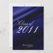 Afstuderen van blauwe zijde Uitnodiging/Aankondigi Kaart (Achterkant)