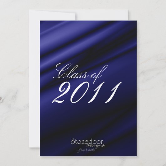 Afstuderen van blauwe zijde Uitnodiging/Aankondigi Kaart (Achterkant)