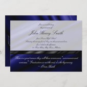 Afstuderen van blauwe zijde Uitnodiging/Aankondigi Kaart (Voorkant / Achterkant)