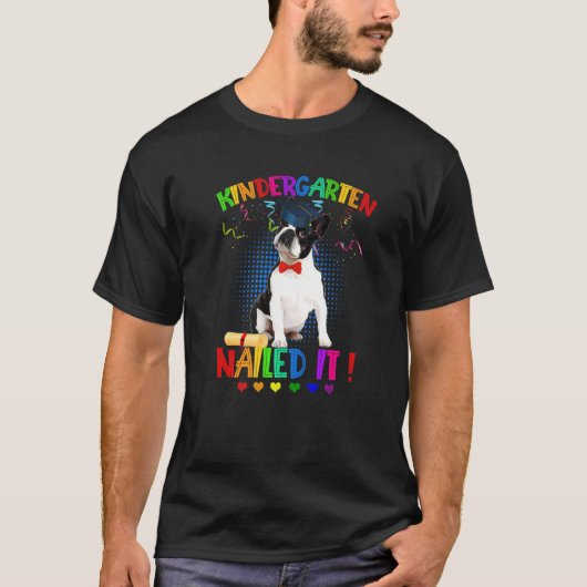 Afstuderen van Boston Terrier, klasse van 22 Kinde T-shirt (Voorkant)