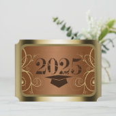 Afstuderen van bruin en goudLijst Kaart (Staand voorkant)