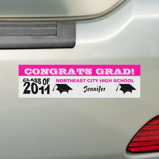 Afstuderen van Bumpersticker 2 van 2011 (Op auto)