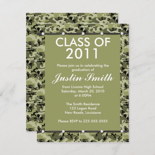 Afstuderen van Camouflage Kaart (Voorkant / Achterkant)