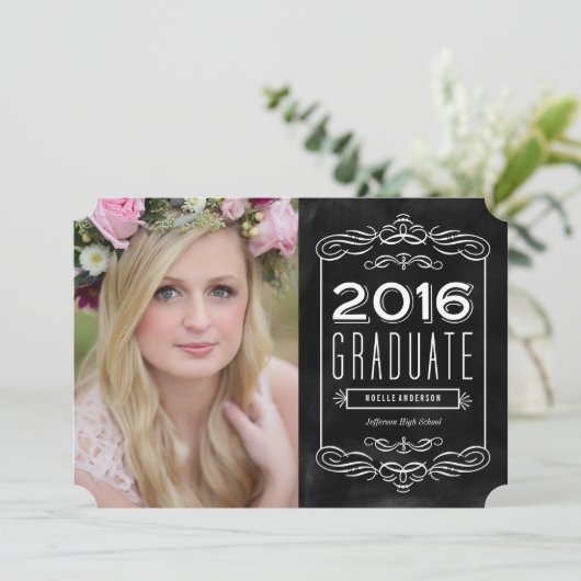 Afstuderen van Chalkboard Kaart (Staand voorkant)