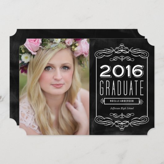  Afstuderen van Chalkboard Kaart (Voorkant / Achterkant)