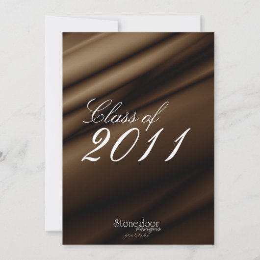 Afstuderen van chocolade-zijde Uitnodiging/aankond Kaart (Achterkant)