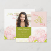 Afstuderen van College Girl 2013 Monogram Aankondi Kaart (Voorkant / Achterkant)