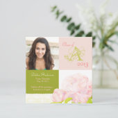 Afstuderen van College Girl 2013 Monogram Aankondi Kaart (Staand voorkant)