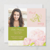 Afstuderen van College Girl 2013 Monogram Aankondi Kaart (Voorkant)