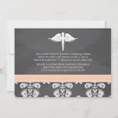 Afstuderen van Coral Chalkboard-verpleegschool Kaart (Achterkant)