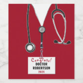 Afstuderen van Creative Medical School Wine Label Wijn Etiket (Enkel label)