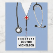 Afstuderen van Creative Medical School Wine Label Wijn Etiket (Enkel label)