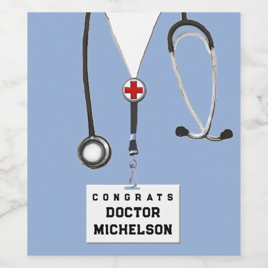 Afstuderen van Creative Medical School Wine Label Wijn Etiket (Enkel label)