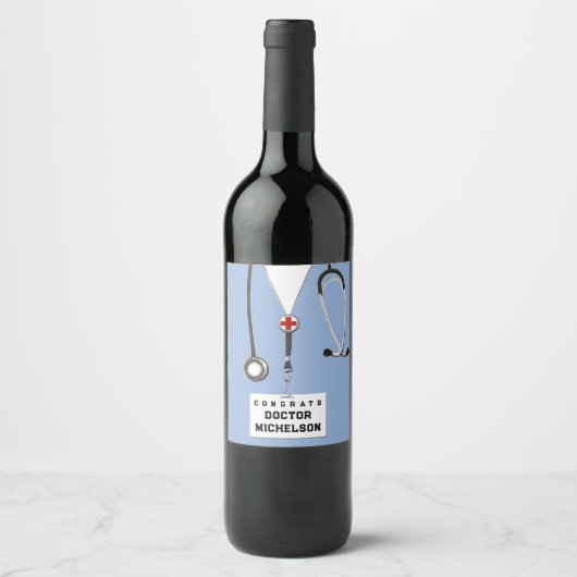 Afstuderen van Creative Medical School Wine Label Wijn Etiket (Voorkant)