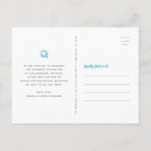 Afstuderen van datum opslaan modern turkooizen scr uitnodiging briefkaart (Achterkant)