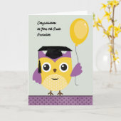 afstuderen van de 8e graad Wise Owl Kaart (Gele Bloem)