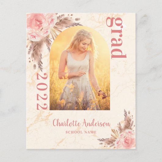 Afstuderen van de begrotingsblush pampas gras dank (Voorkant)