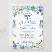 Afstuderen van de Blauwe Hydrangeas Floral Nursing Kaart (Voorkant)