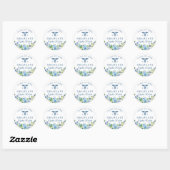 Afstuderen van de Blauwe Hydrangeas Floral Nursing Ronde Sticker (Vel)