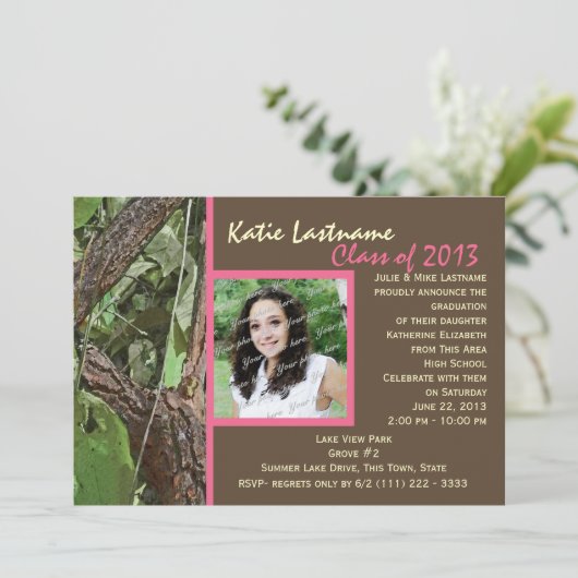 Afstuderen van de bosbouw kaart (Staand voorkant)