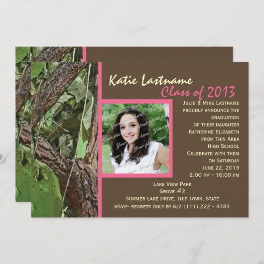 Afstuderen van de bosbouw kaart (Voorkant / Achterkant)