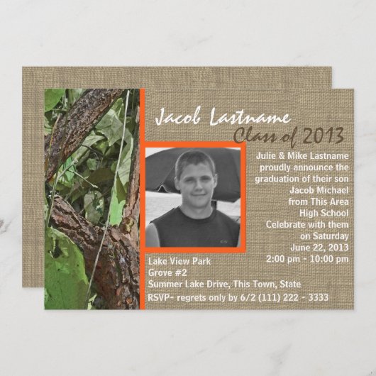 Afstuderen van de bosbouw kaart (Voorkant / Achterkant)