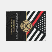 Afstuderen van de brandweer Rood Line Flag Fire Ac Fleece Deken (Voorkant (Horizontaal))
