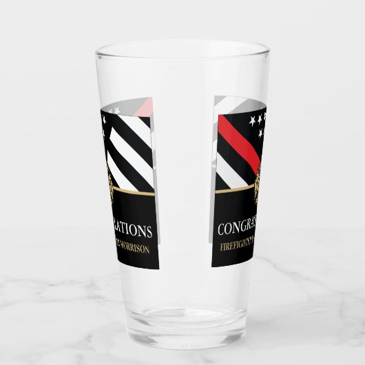 Afstuderen van de brandweer Rood Line Flag Fire Ac Glas (Links)