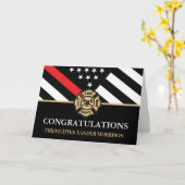 Afstuderen van de brandweer Rood Line Flag Fire Ac Kaart (Gele Bloem)