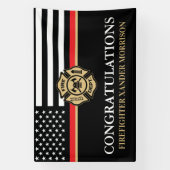 Afstuderen van de brandweer Rood Line Flag Fire Ac Spandoek (Verticaal)