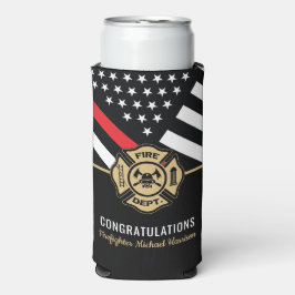 Afstuderen van de brandweeracademie Thin Red Line Seltzer Blikjeskoeler