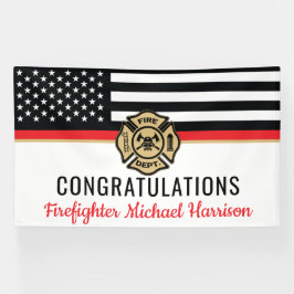 Afstuderen van de brandweeracademie Thin Red Line Spandoek