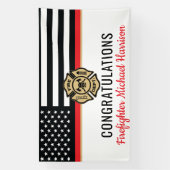 Afstuderen van de brandweeracademie Thin Red Line Spandoek (Verticaal)