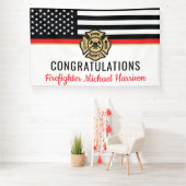 Afstuderen van de brandweeracademie Thin Red Line Spandoek (Insitu)