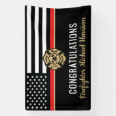 Afstuderen van de brandweeracademie Thin Red Line Spandoek (Verticaal)