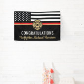 Afstuderen van de brandweeracademie Thin Red Line Spandoek (Insitu)