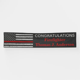 Afstuderen van de brandweeracademie Thin Red Line Spandoek
