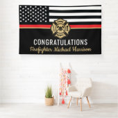 Afstuderen van de brandweeracademie Thin Red Line Spandoek (Insitu)