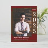 Afstuderen van de bruine maroon-school kaart (Staand voorkant)