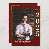 Afstuderen van de bruine maroon-school kaart (Voorkant / Achterkant)