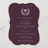 Afstuderen van de Burgundy Caduceus Medical School Kaart (Voorkant / Achterkant)