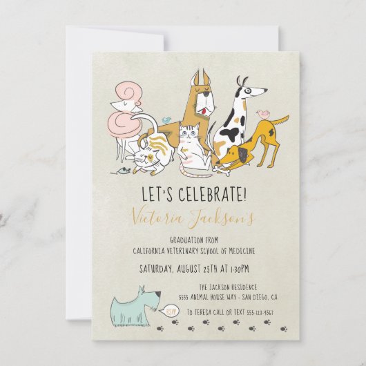 Afstuderen van de Dierenveeartsenschool Kaart (Voorkant)