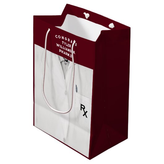 Afstuderen van de Farmaceutische School Middelgrot Medium Cadeauzakje (Voorkant Gekanteld)