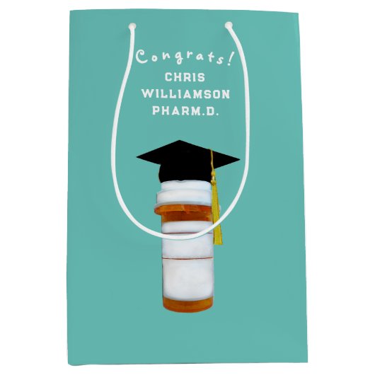 Afstuderen van de Farmaceutische School Middelgrot Medium Cadeauzakje (Voorkant)
