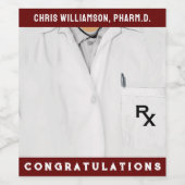 Afstuderen van de Farmaceutische School Wijnlabel Wijn Etiket (Enkel label)