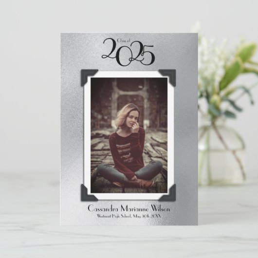  Afstuderen van de Foto Aankondiging Zilver (Staand voorkant)
