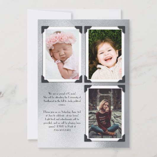  Afstuderen van de Foto Aankondiging Zilver (Achterkant)